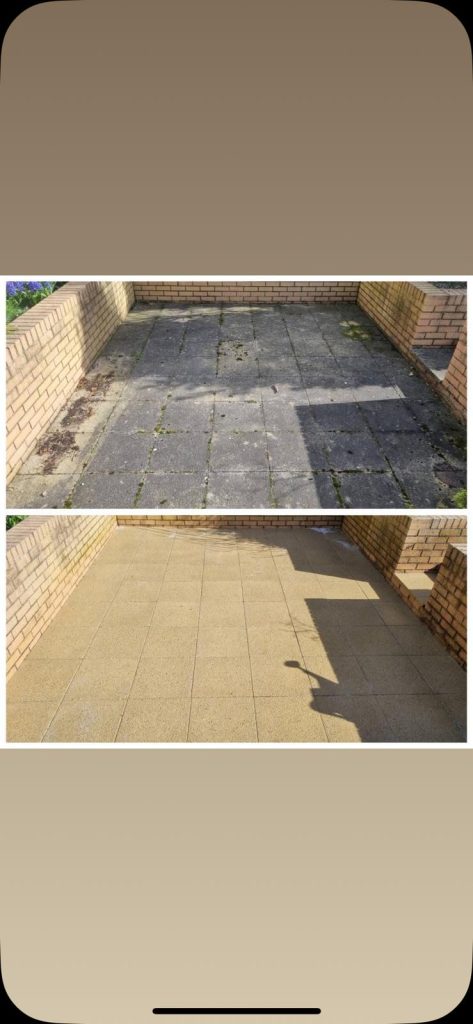 Before and After of Patio Clean